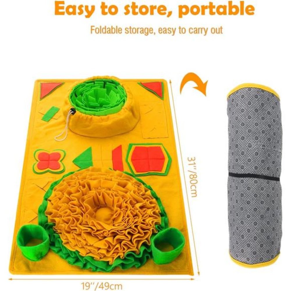 31.5"x 19.3" Dog Snuffle Mat,9 Training Elements Interactive Dog Toys - Picture 3 of 6